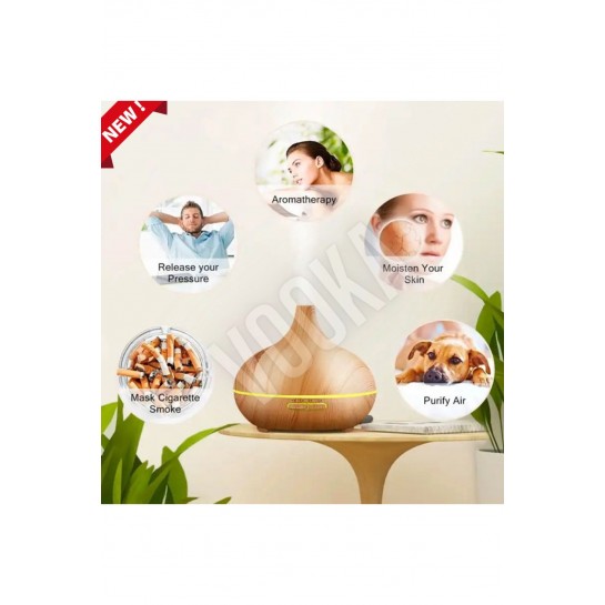 Vilya Uzaktan Kumandalı 550 Ml Aroma Difüzörü Ultrasonik Hava Nemlendirici 7 Renk Led
