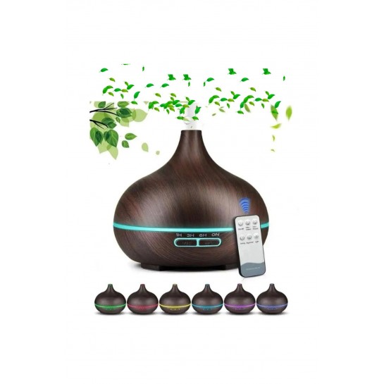 Vilya Uzaktan Kumandalı 550 Ml Aroma Difüzörü Ultrasonik Hava Nemlendirici 7 Renk Led