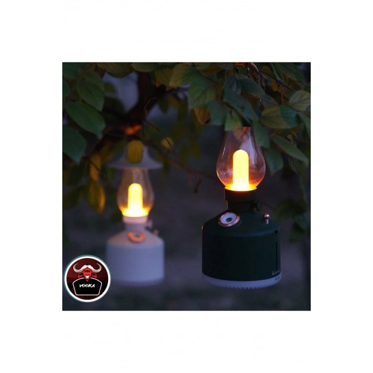 Vilya Vintage Şarjlı Gece Lambası & Hava Nemlendirici Buhar Makinesi Gaz Lambası Retro