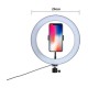 Vilya Youtuber Led Işıklı Tripod Adaptörlü Selfie Makyaj Işığı Sürekli Ring Light 10 Inç Halka