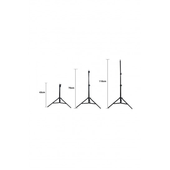 Vilya Youtuber Led Işıklı Tripod Adaptörlü Selfie Makyaj Işığı Sürekli Ring Light 10 Inç Halka