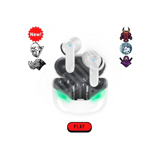 Warrior 5.3 Wirelles Gaming Oyuncu Kablosuz Bluetooth Kulaklık E-sport Earbuds 300 Mah Ledli V44