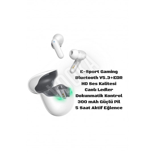Warrior 5.3 Wirelles Gaming Oyuncu Kablosuz Bluetooth Kulaklık E-sport Earbuds 300 Mah Ledli V44