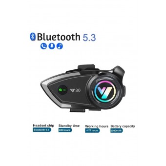 Y80 2 Kişi Bağlantılı Su Geçirmez Motosiklet Kask Intercom Bluetooth 5.3 300m Intercom Qualcom