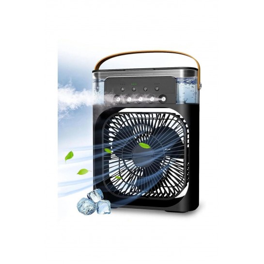 Yeni Işıklı Klima 600ml 5 Spreyli Vantilatör Buzlu Buharlı Mini Klima Mini Fan Buzlu Fan Glr