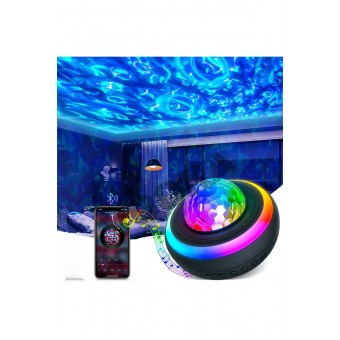 Yıldızlı Projektör Led Işık Galaxy Lazer Işıklı Disko Topu Bluetooth Hoparlör Parti Led Lambası